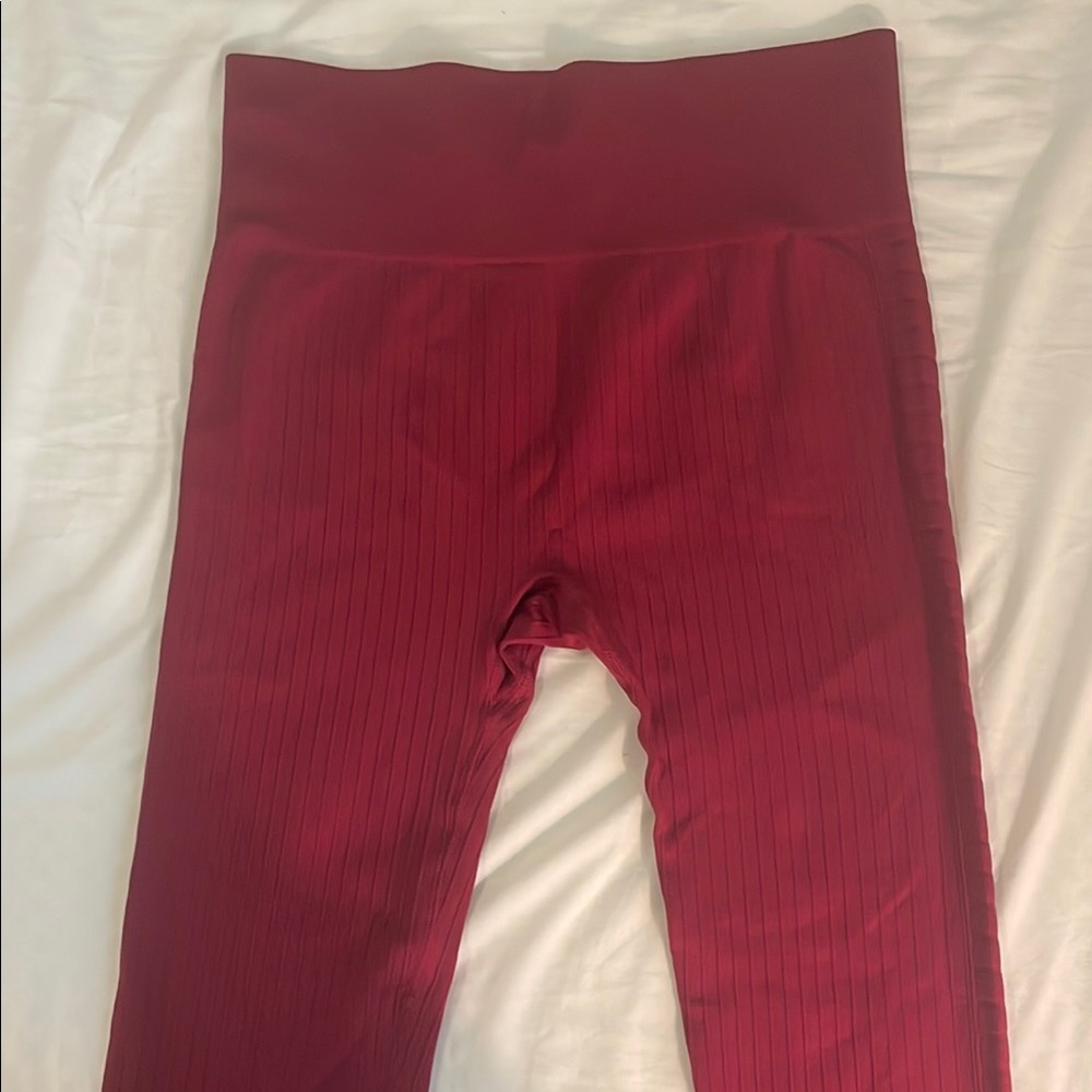 Zyia Scarlet Ribbed Seamless Leggings 7/8 24” Sz L - Picture 9 of 11